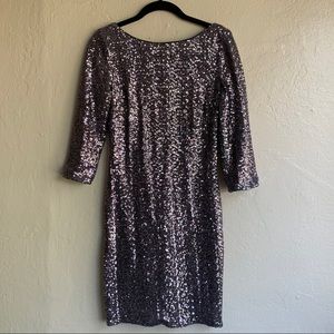 Aqua silver sequin dress, size 4